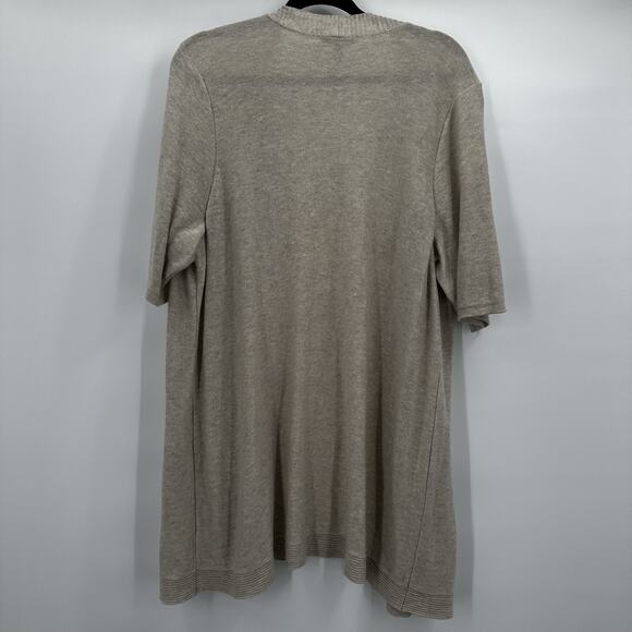 Eileen Fisher Sweater Womens 2X Beige Cardigan Merino Wool Blend Minimalist - Picture 5 of 11
